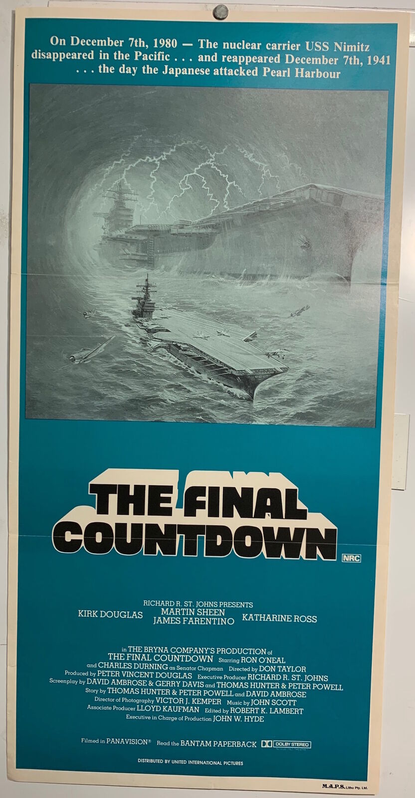 ORIGINAL DAYBILL MOVIE POSTER - THE FINAL COUNTDOWN - 1980