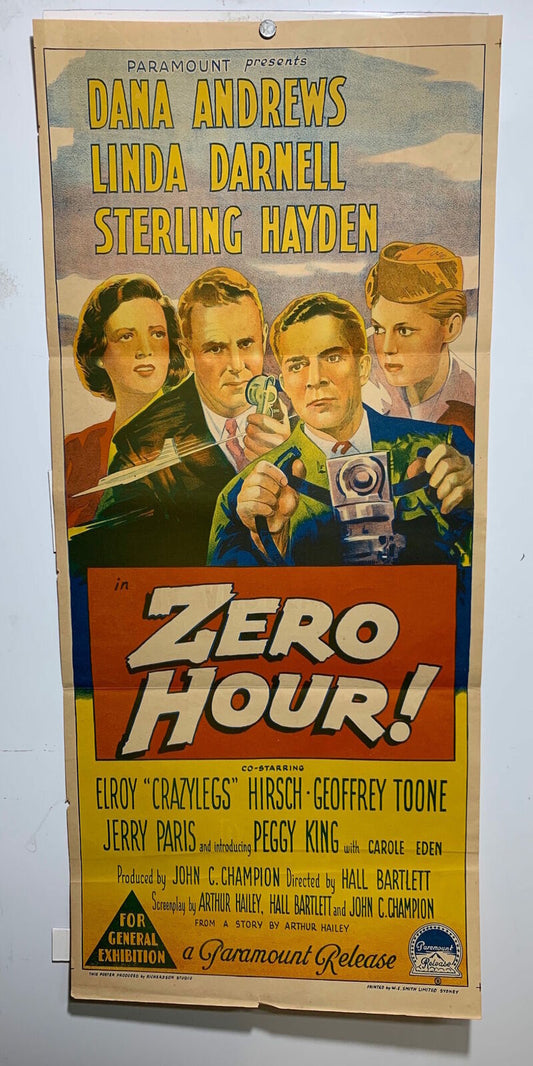 ORIGINAL DAYBILL MOVIE POSTER - ZERO HOUR! - Richardson Studio