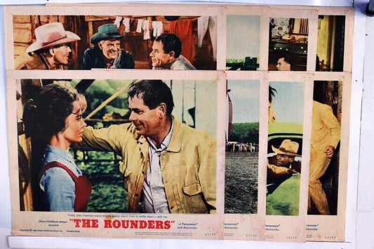 ORIGINAL LOBBY CARDS - THE ROUNDERS - 1965 - set of 8