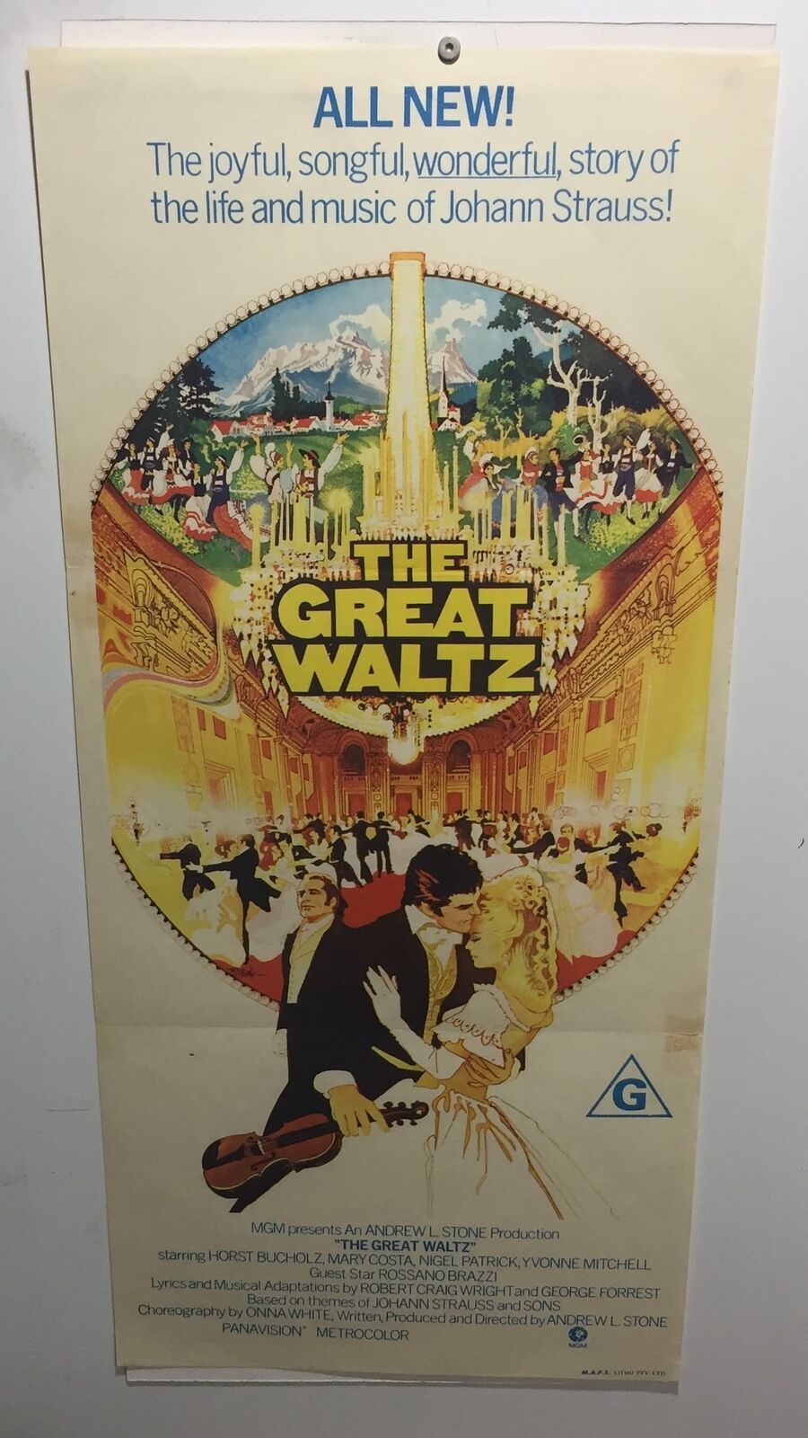 ORIGINAL DAYBILL MOVIE POSTER - THE GREAT WALTZ - 1972