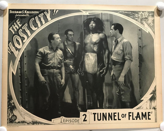 ORIGINAL SERIAL LOBBY CARD - THE LOST CITY (a) - 1935 - CH 2 "Tunnel of Flame...