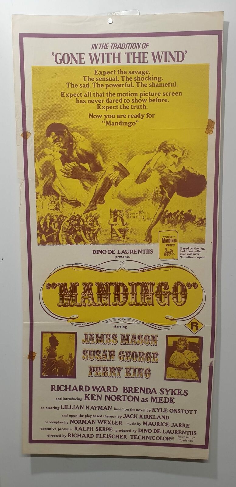 ORIGINAL DAYBILL MOVIE POSTER - MANDINGO - 1975