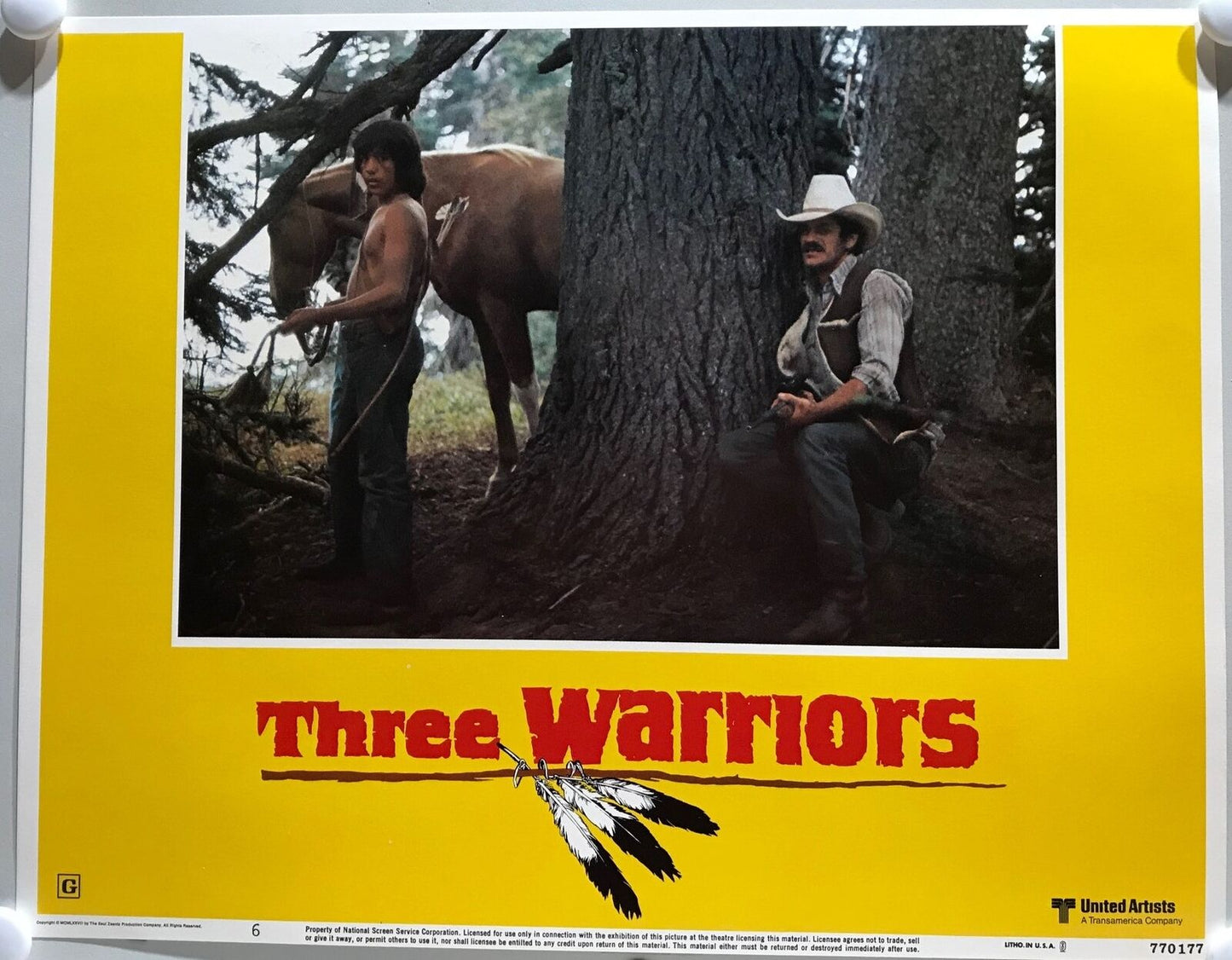 ORIGINAL LOBBY CARDS - THREE WARRIORS -1977 - set of 8