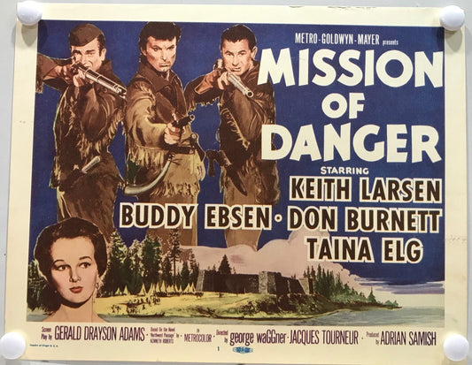 ORIGINAL LOBBY CARDS - MISSION OF DANGER - 1960 - set of 8