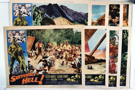 ORIGINAL LOBBY CARDS - SURRENDER - HELL! (a) - 1959 - set of 8