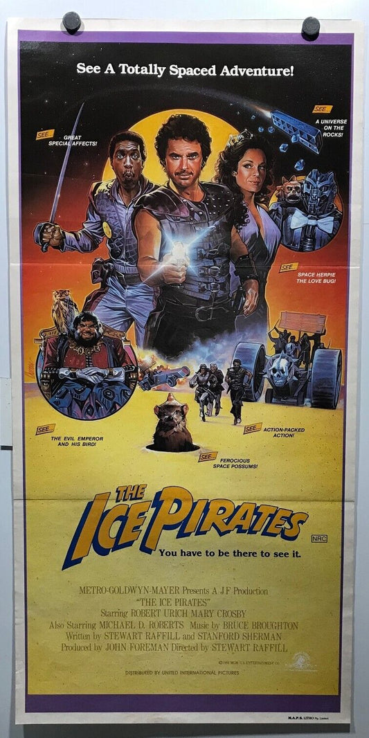 ORIGINAL DAY BILLMOVIE POSTER - THE ICE PIRATES - Robert Urich, Mary Crosby