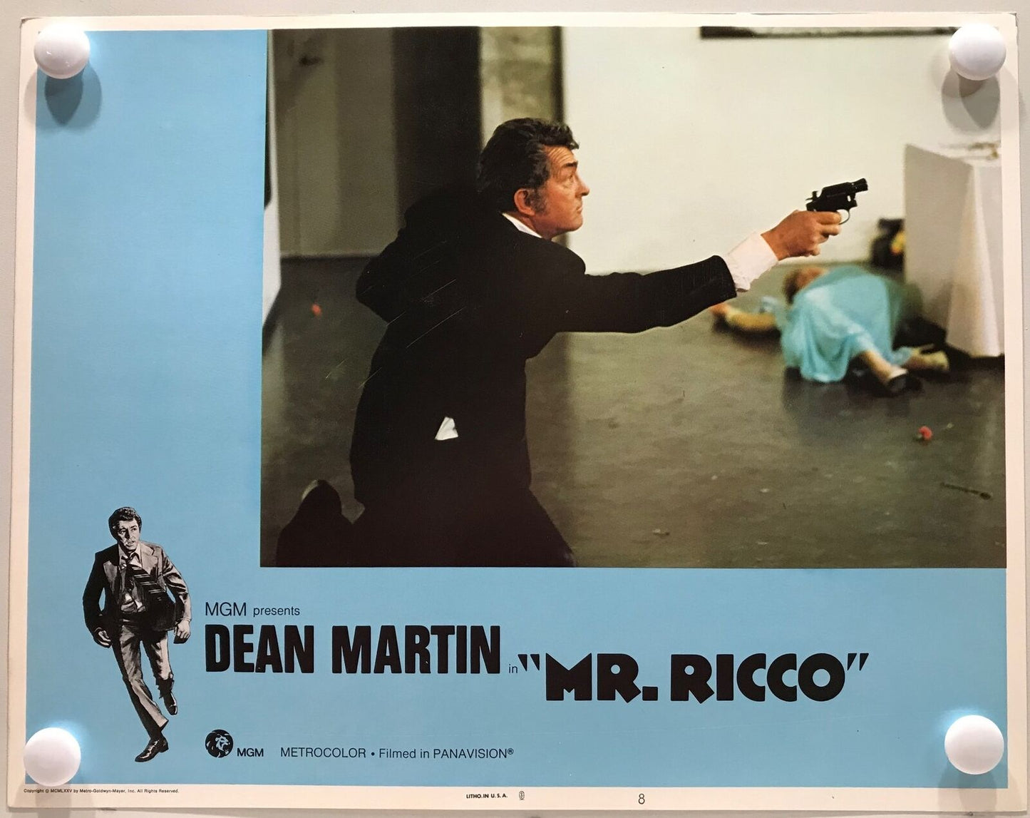 ORIGINAL LOBBY CARDS - MR. RICCO - 1975 - set of 8