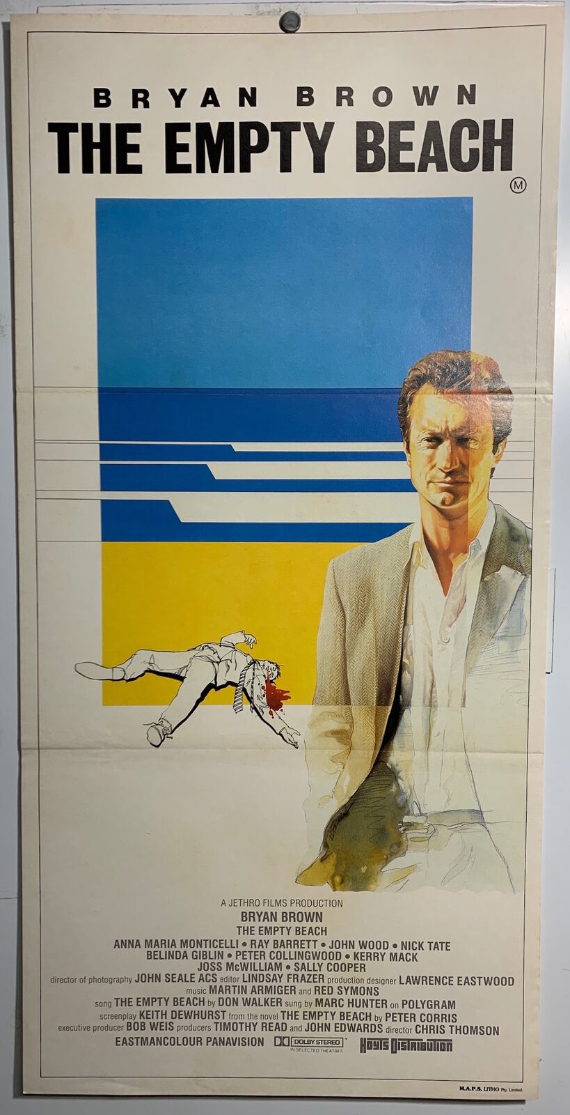 ORIGINAL DAYBILL MOVIE POSTER - THE EMPTY BEACH - AUSTRALIAN