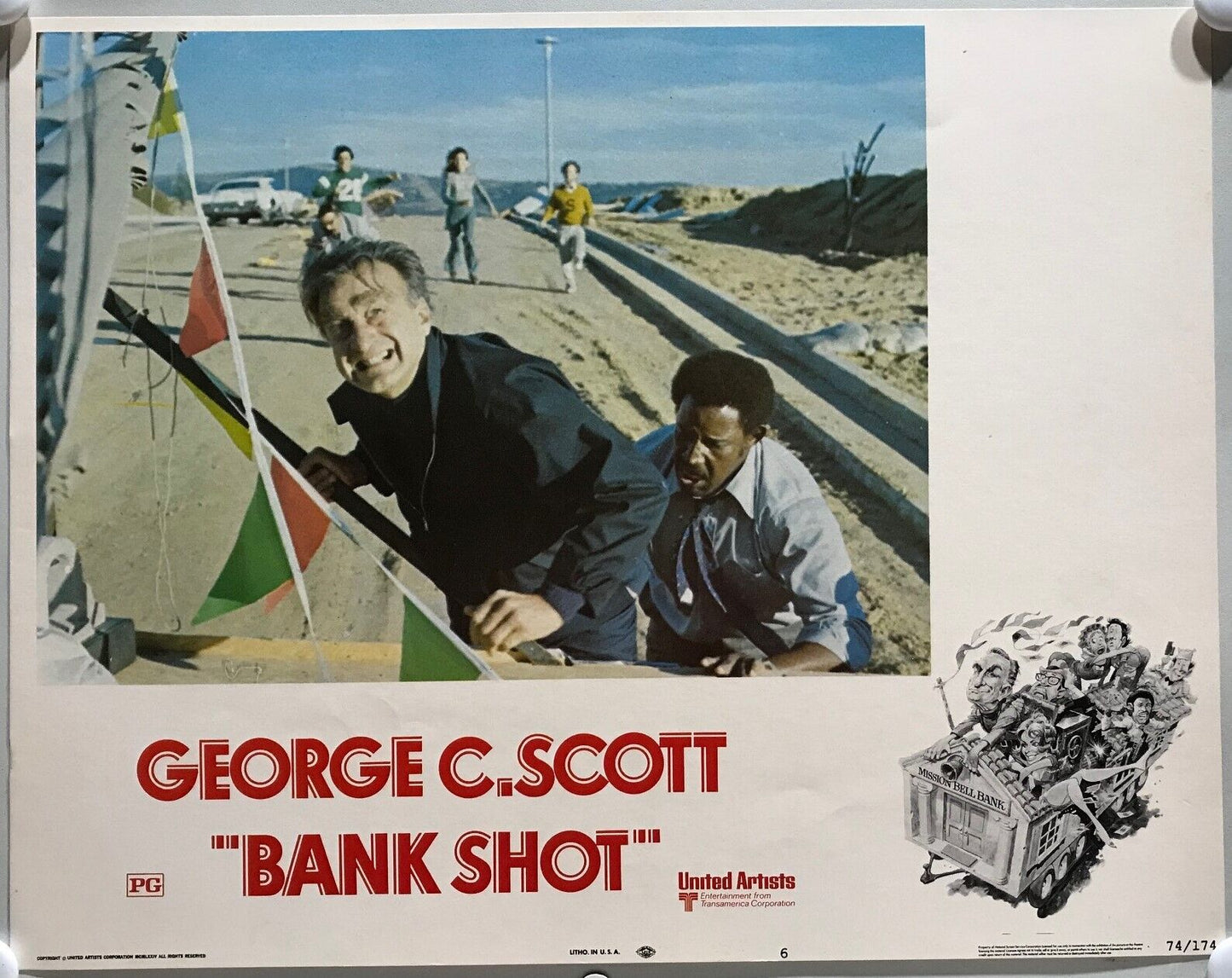 ORIGINAL LOBBY CARDS - BANK SHOT - 1974 - set of 8