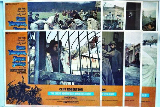 ORIGINAL LOBBY CARDS - THE GREAT NORTHFIELD, MINNESOTA RAID - 1972 - set of 8