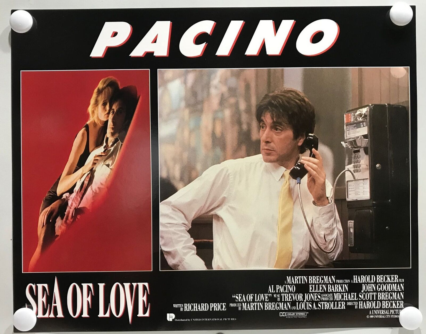 ORIGINAL LOBBY CARDS - SEA OF LOVE - 1989 - set of 8 -  Al Pincino, Ellen Bar...