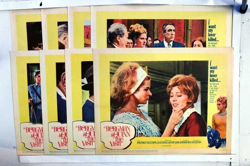 ORIGINAL LOBBY CARDS - THE VISIT - 1964 - set of 8