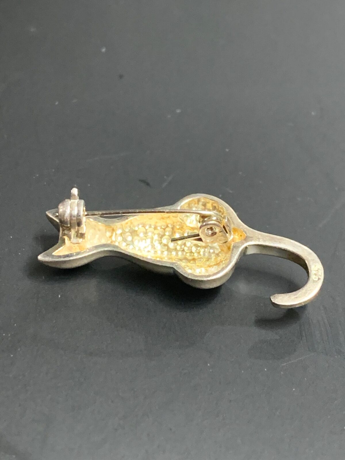 STERLING SILVER PIN - SILVER CAT PIN