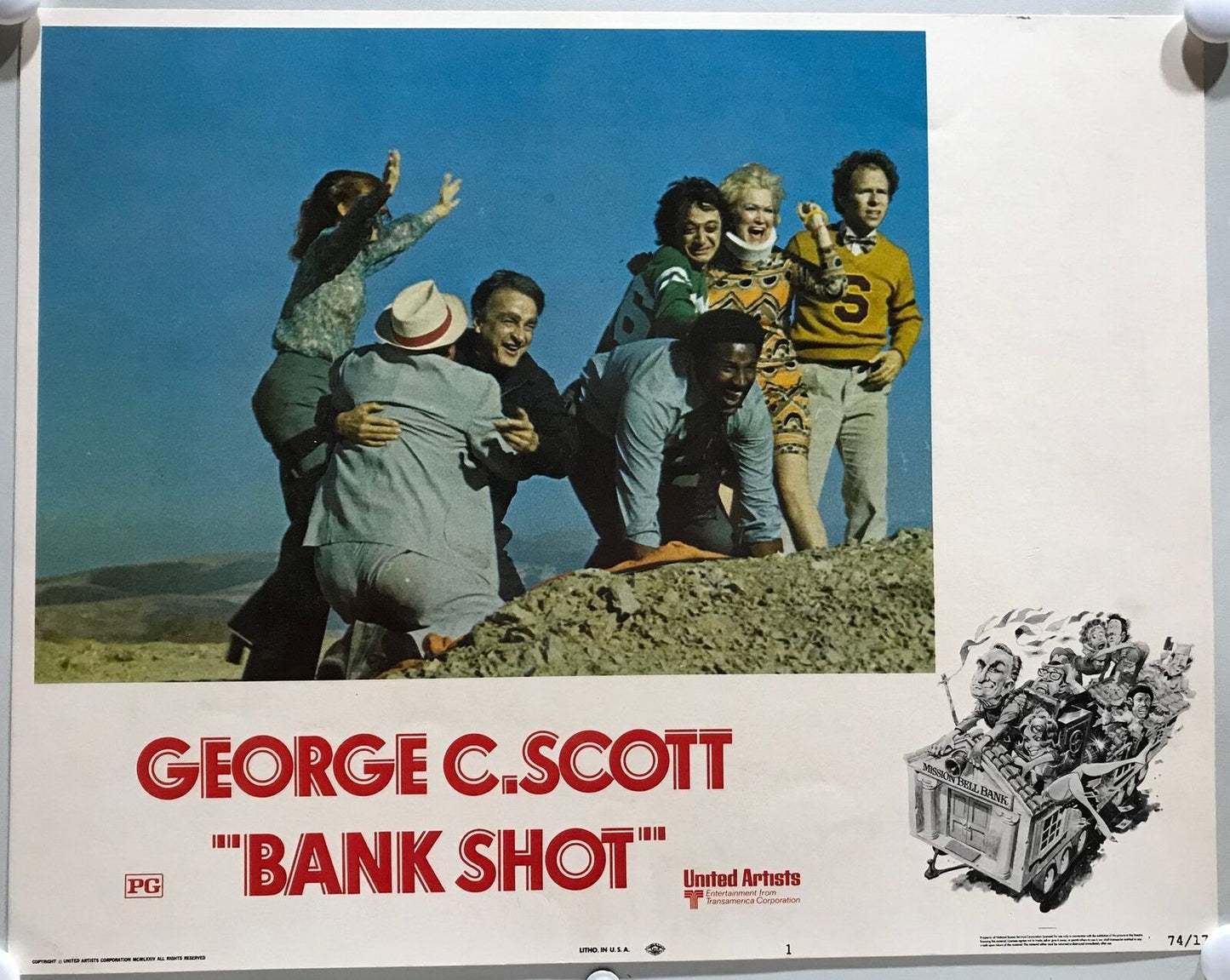 ORIGINAL LOBBY CARDS - BANK SHOT - 1974 - set of 8