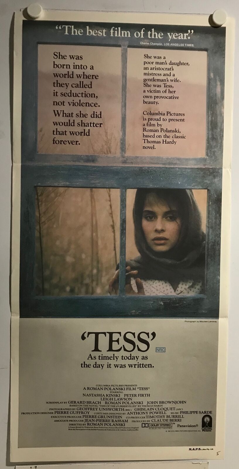 ORIGINAL DAYBILL MOVIE POSTER - TESS