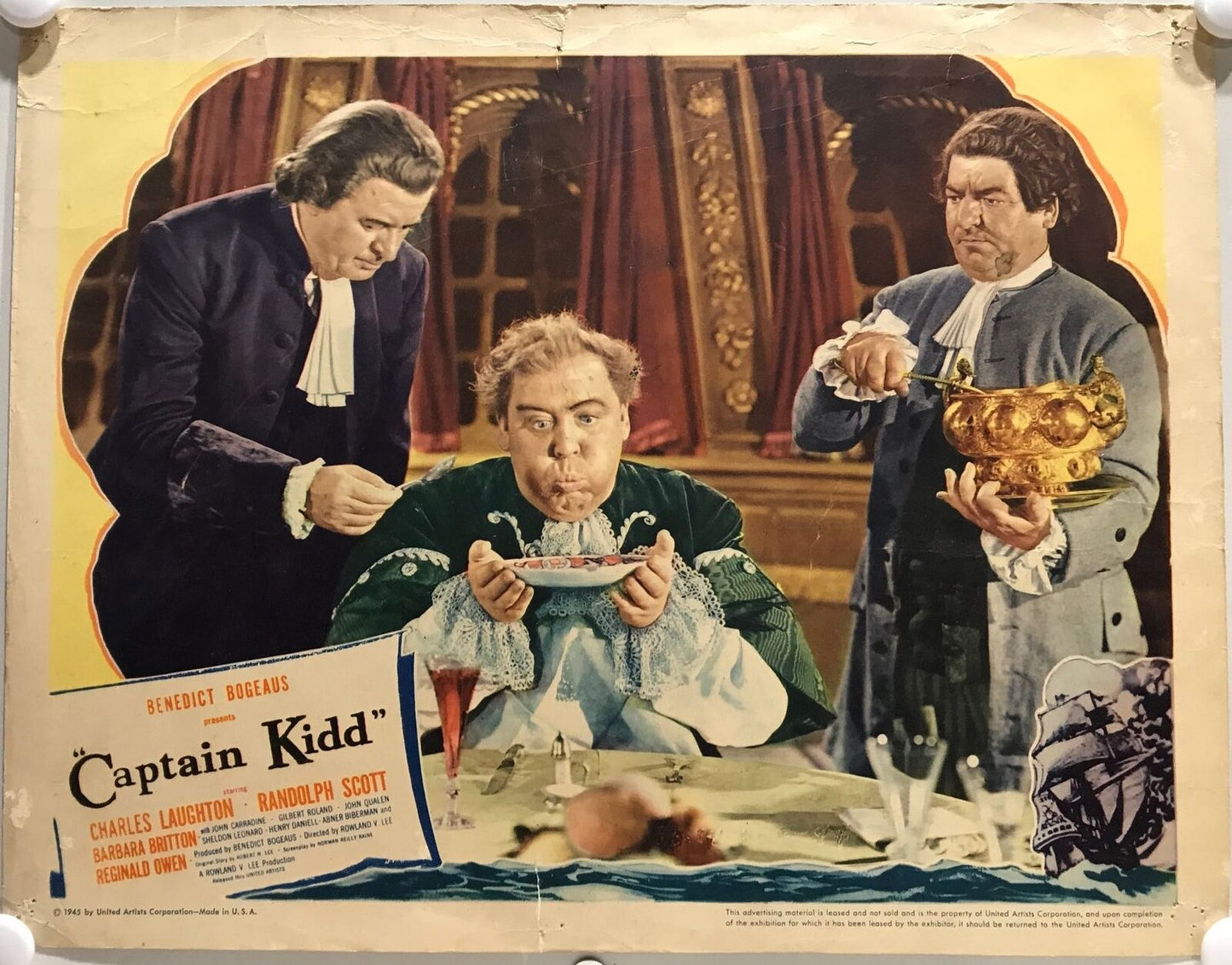 ORIGINAL LOBBY CARDS - CAPTAIN KIDD - 1945 - set of 8