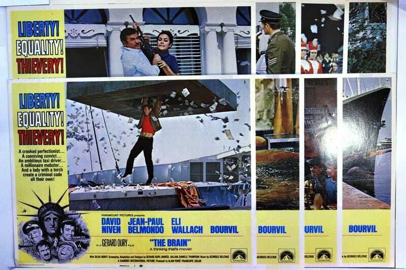 ORIGINAL LOBBY CARDS - THE BRAIN - 1969 - set of 8