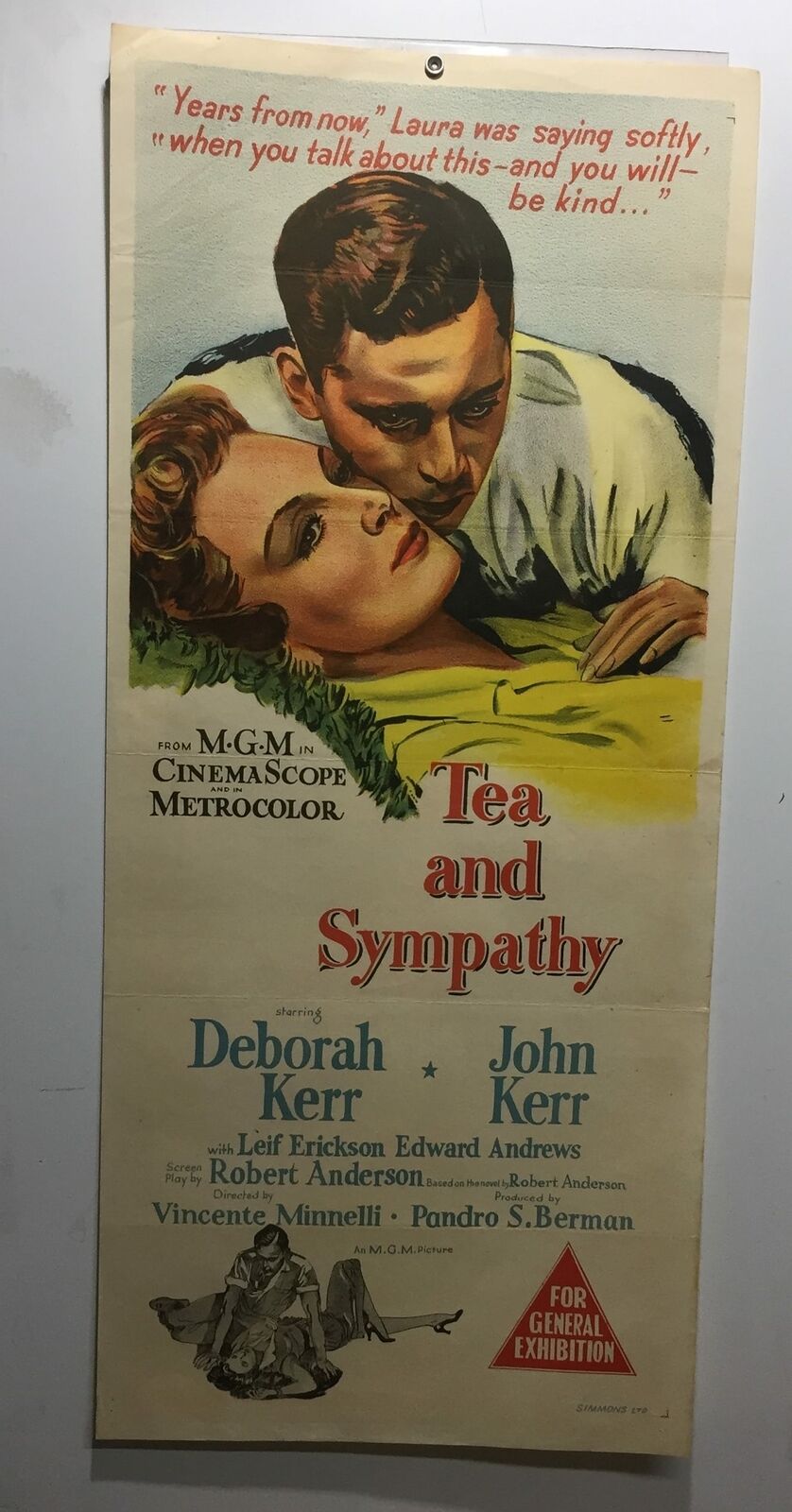 ORIGINAL DAYBILL MOVIE POSTER - TEA AND SYMPATHY