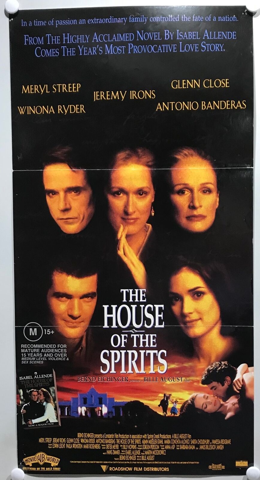 ORIGINAL DAYBILL MOVIE POSTER - THE HOUSE OF THE SPIRITS - 1993