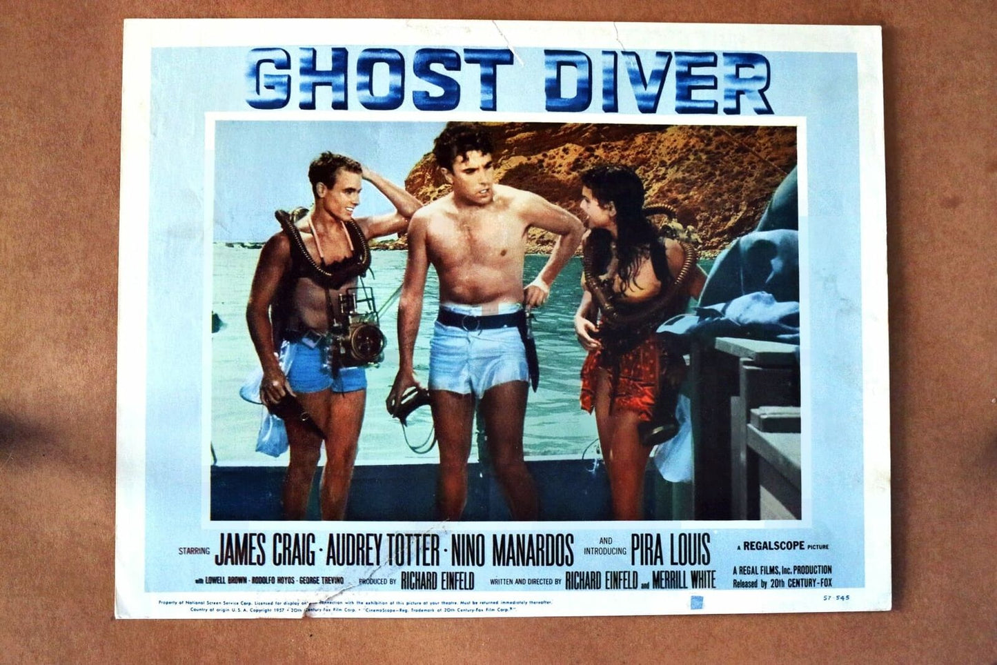 ORIGINAL LOBBY CARD - GHOST DIVER - 1957 - title card