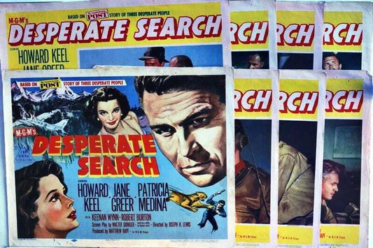 ORIGINAL LOBBY CARDS - DESPERATE SEARCH - 1953 - set of 8