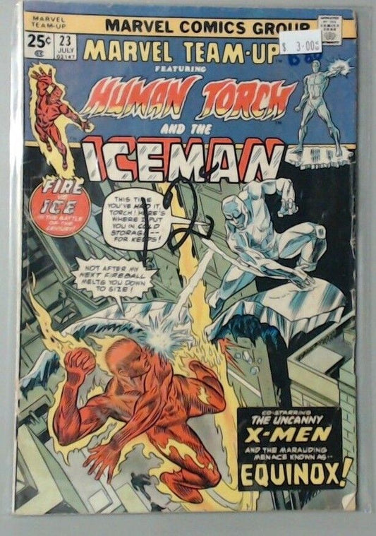 MARVEL COMIC BOOK - TEAM UP HUMAN TORCH AND ICE MAN NUMBER 23