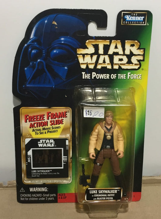 STAR WARS - KENNER - POTF - LUKE SKYWALKER - in Ceremonial Outfit with Blaster Pistol