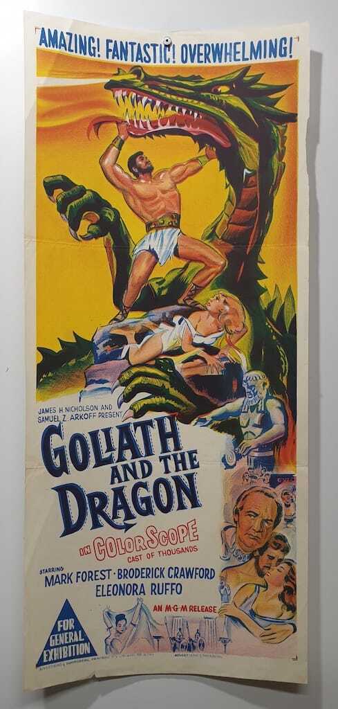 ORIGINAL DAYBILL MOVIE POSTER - GOLIATH AND THE DRAGON