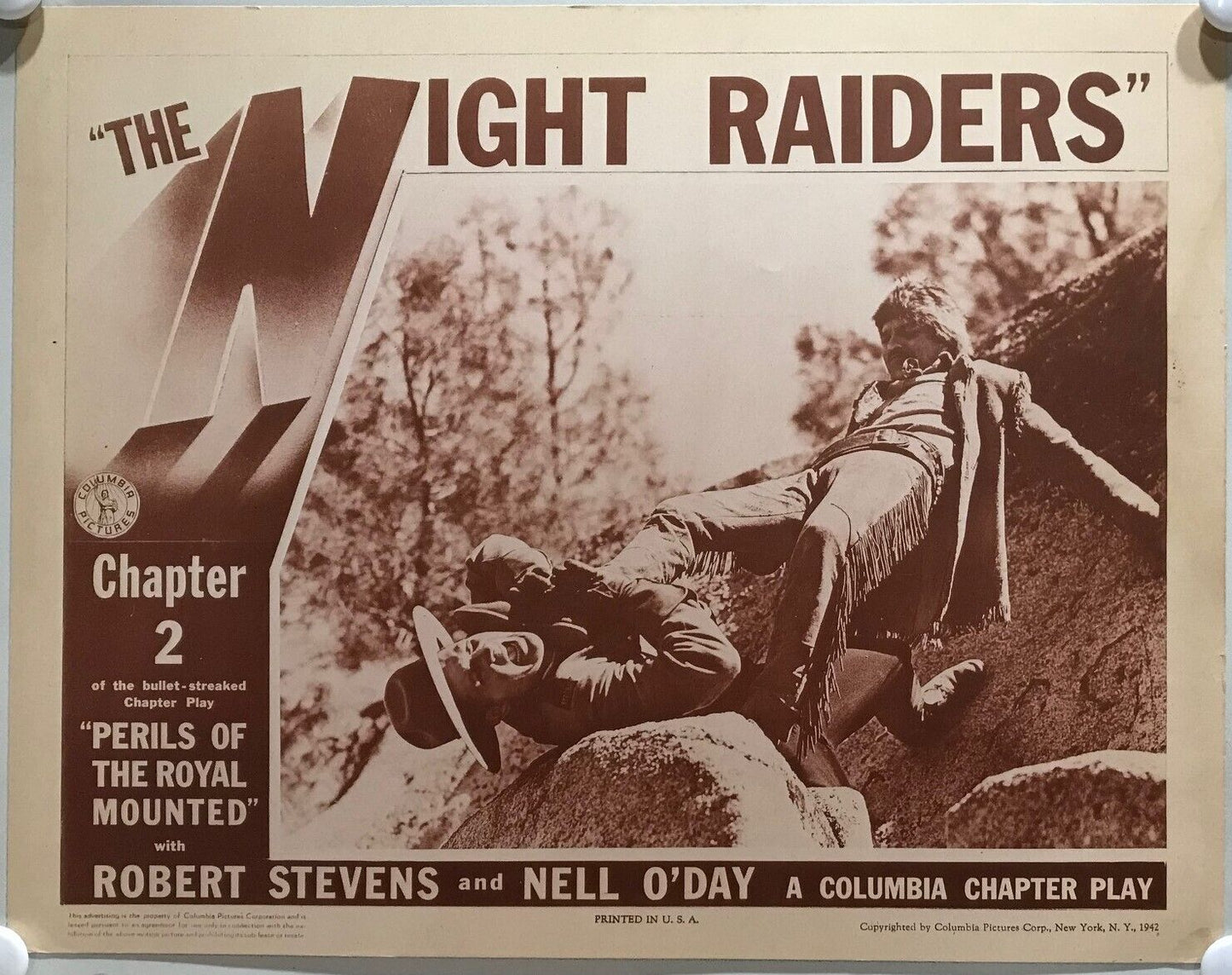 ORIGINAL SERIAL LOBBY CARD - PERILS OF THE ROYAL MOUNTED (m) - 1942 - Ch 2 "T...