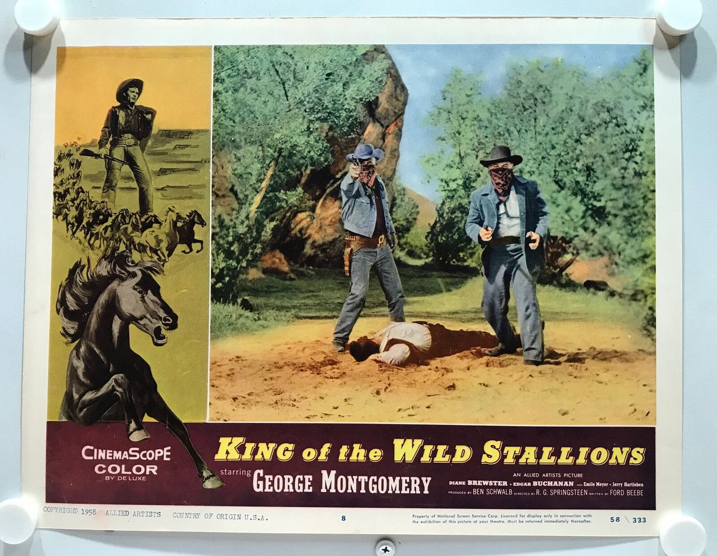 ORIGINAL LOBBY CARDS - KING OF THE WILD STALLIONS - 1958 - set of 8