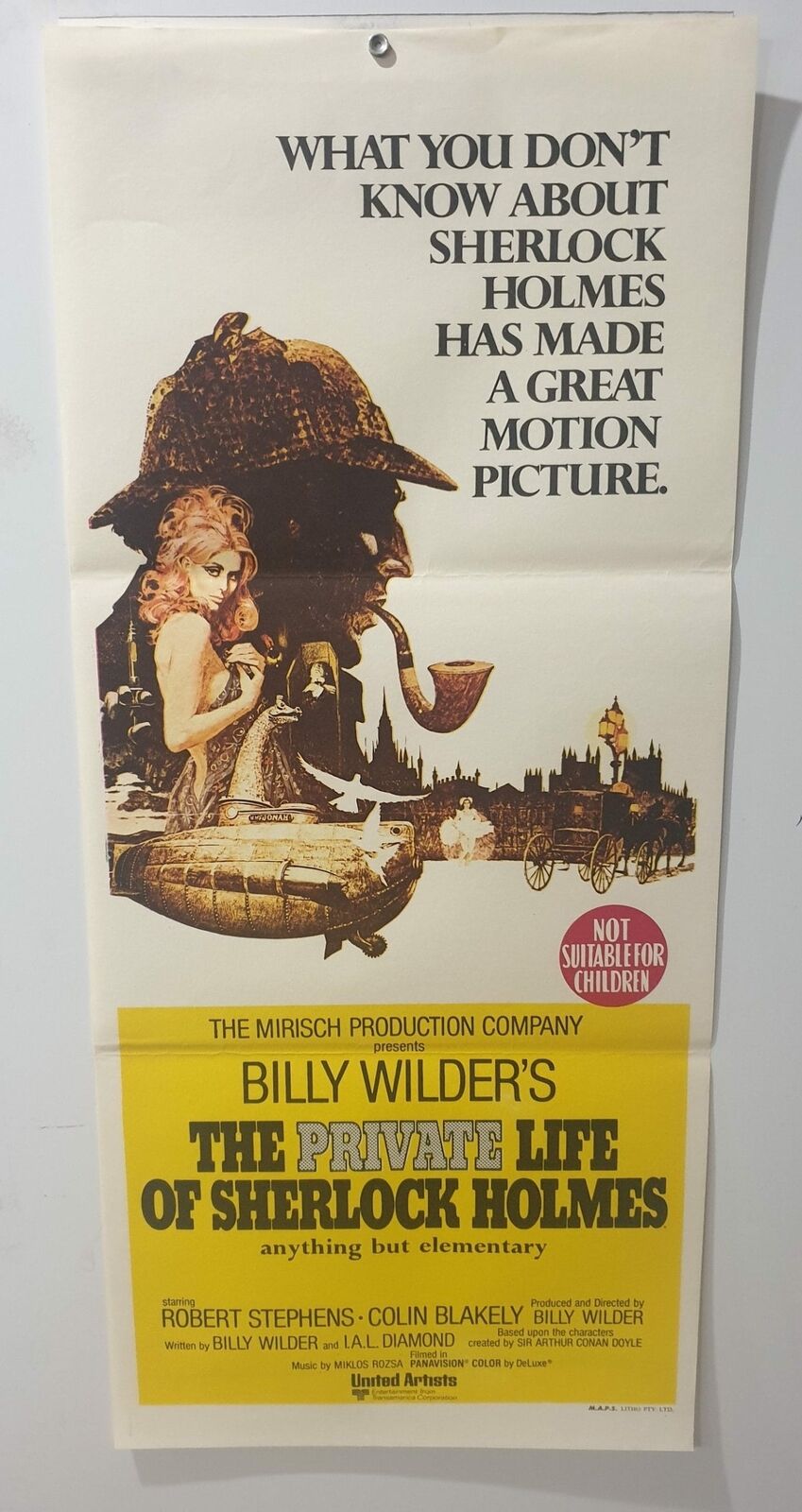 ORIGINAL DAYBILL MOVIE POSTER - THE PRIVATE LIFE OF SHERLOCK HOLMES - 1970