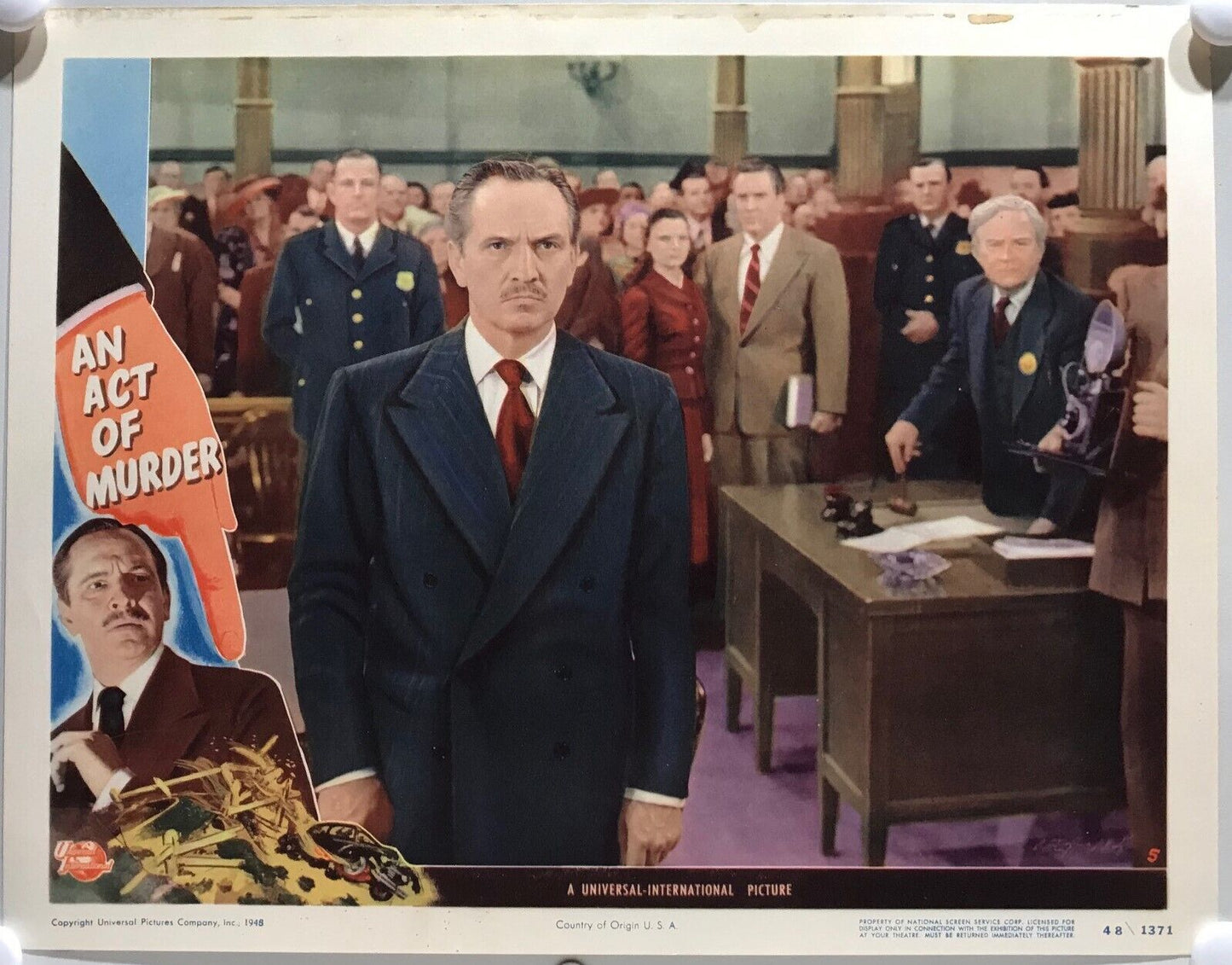 ORIGINAL LOBBY CARDS - AN ACT OF MURDER - 1948 - set of 8