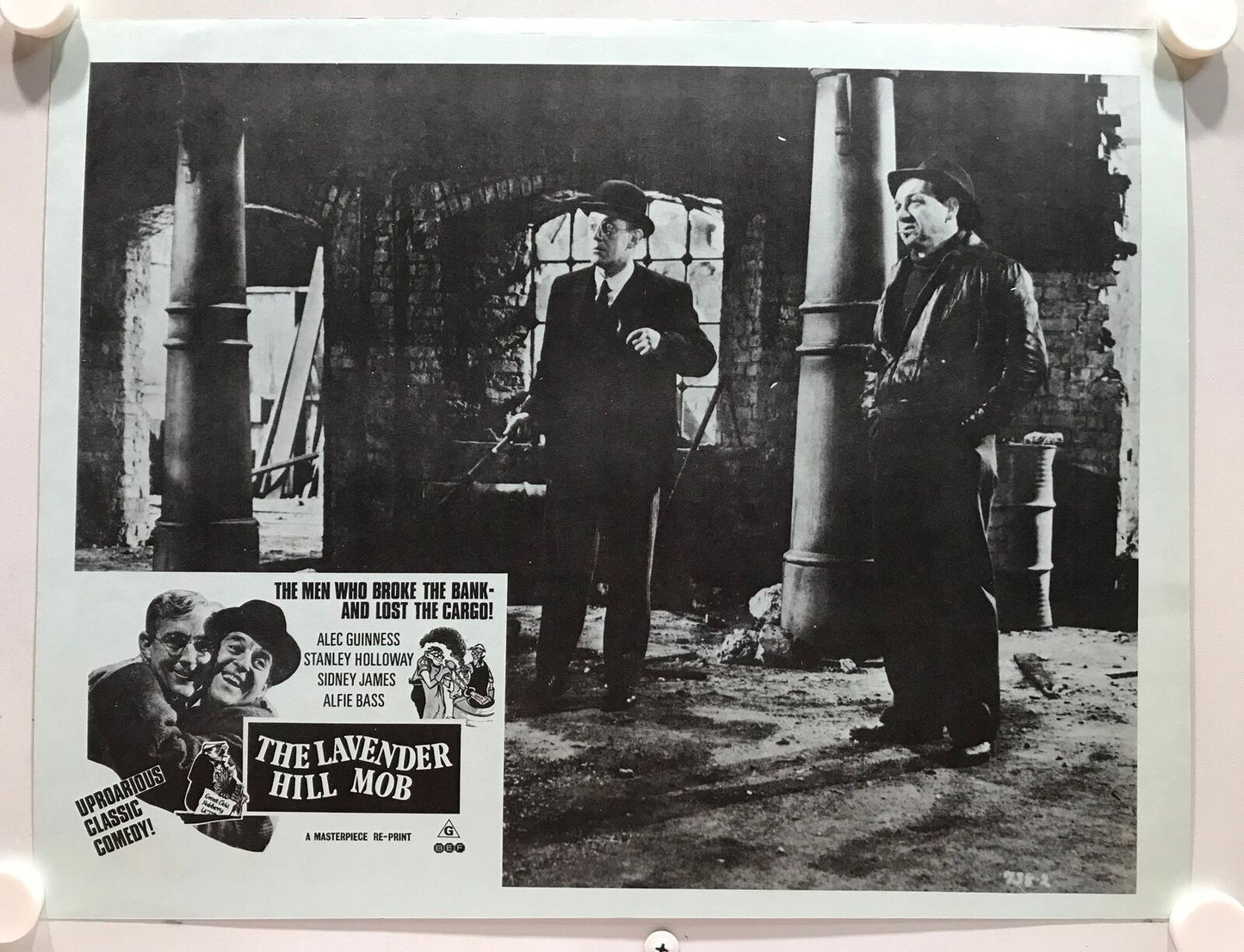 ORIGINAL LOBBY CARDS - THE LAVENDER HILL MOB - 1951 - re-print - set of 8