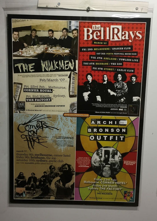 MUSIC PROMO POSTER - THE WALKMEN, BELL RAYS, COMETS ON FIRE, ARCHIE BRONSON OUTFIT - Tour Poster