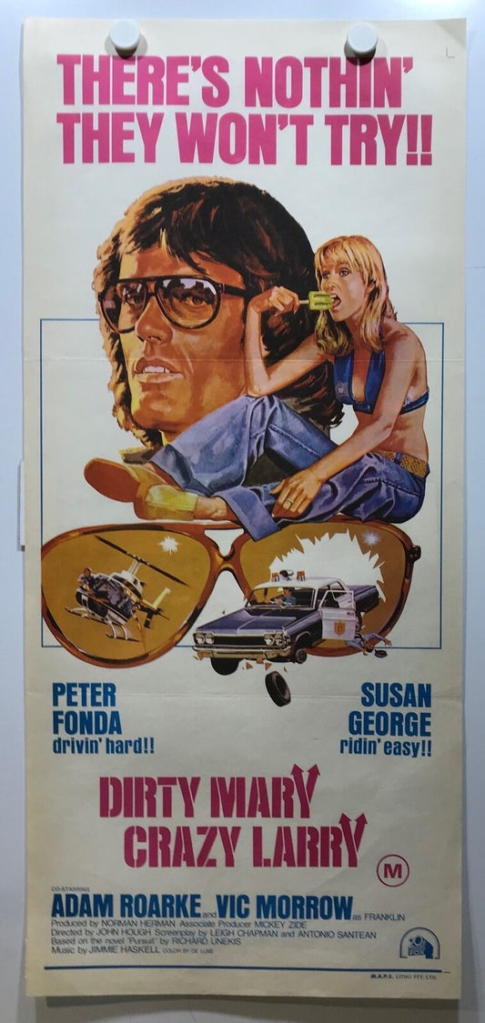 ORIGINAL DAYBILL MOVIE POSTER - DIRTY MARY CRAZY LARRY