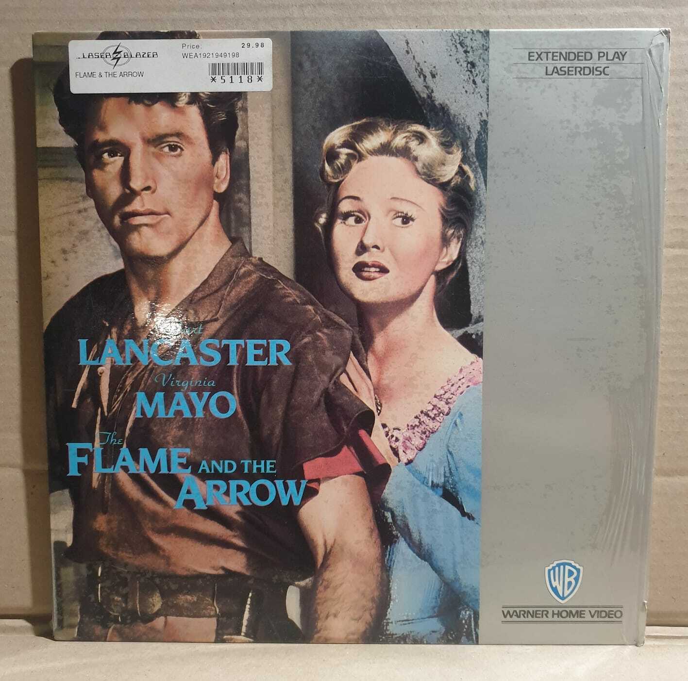 LASERDISC MOVIE - FLAME AND THE ARROW - Burt Lancaster, Virginia Mayo