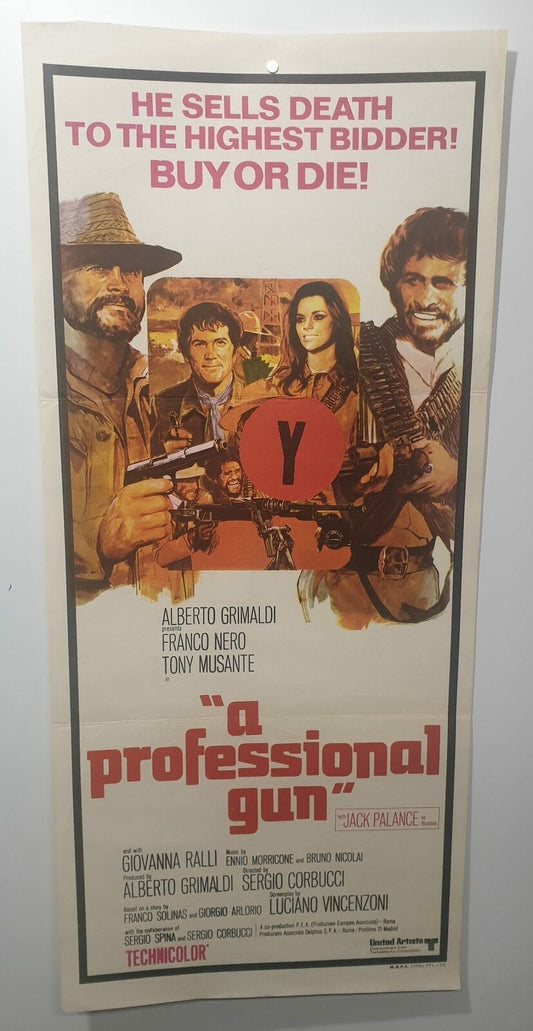 ORIGINAL DAYBILL MOVIE POSTER - A PROFESSIONAL GUN- 1968