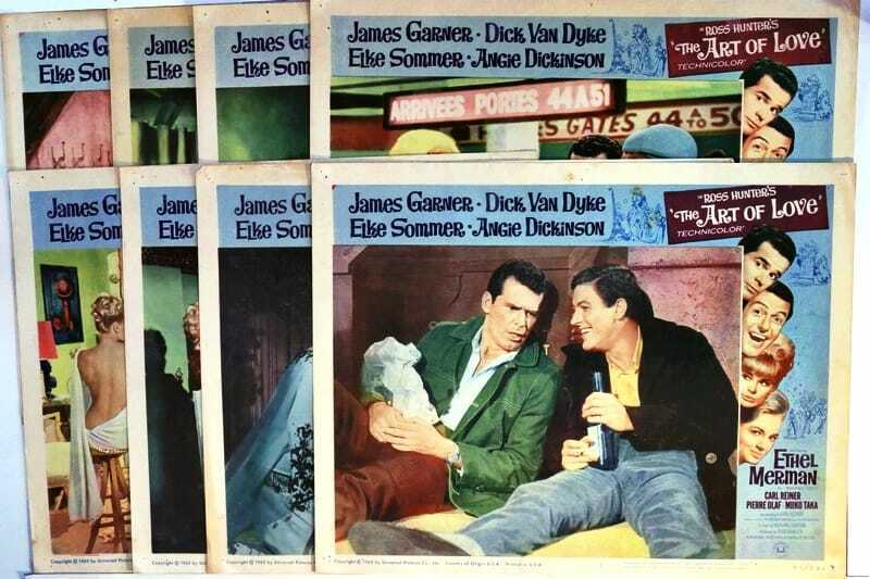 ORIGINAL LOBBY CARDS - ART OF LOVE - 1965 - set of 8