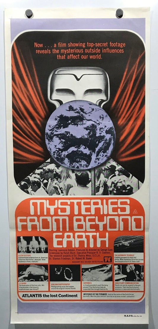 ORIGINAL DAYBILL MOVIE POSTER - MYSTERIES FROM BEYOND EARTH