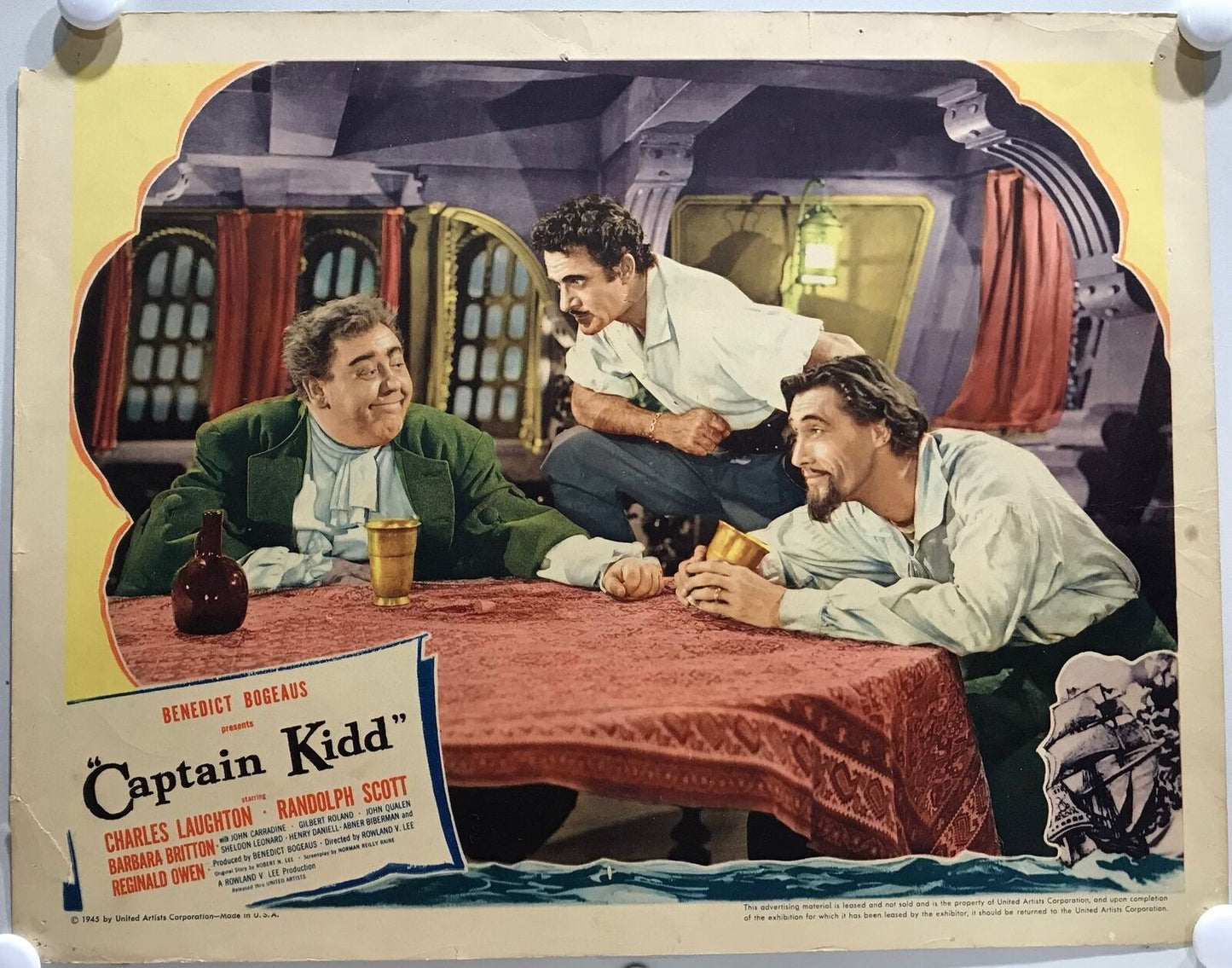 ORIGINAL LOBBY CARDS - CAPTAIN KIDD - 1945 - set of 8