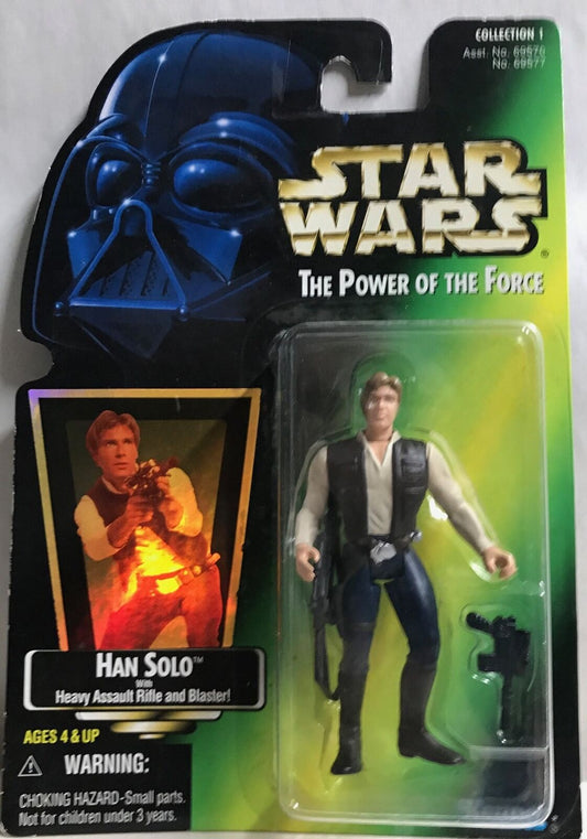 STAR WARS - KENNER - POTF - HAN SOLO - with Heavy Assault Rifle and Blaster