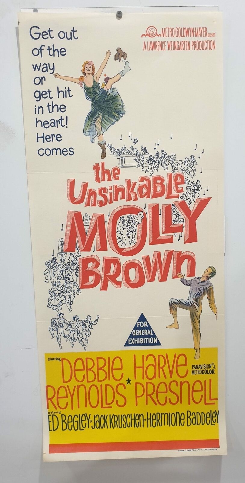 ORIGINAL DAYBILL MOVIE POSTER - THE UNSINKABLE MOLLY BROWN - 1964