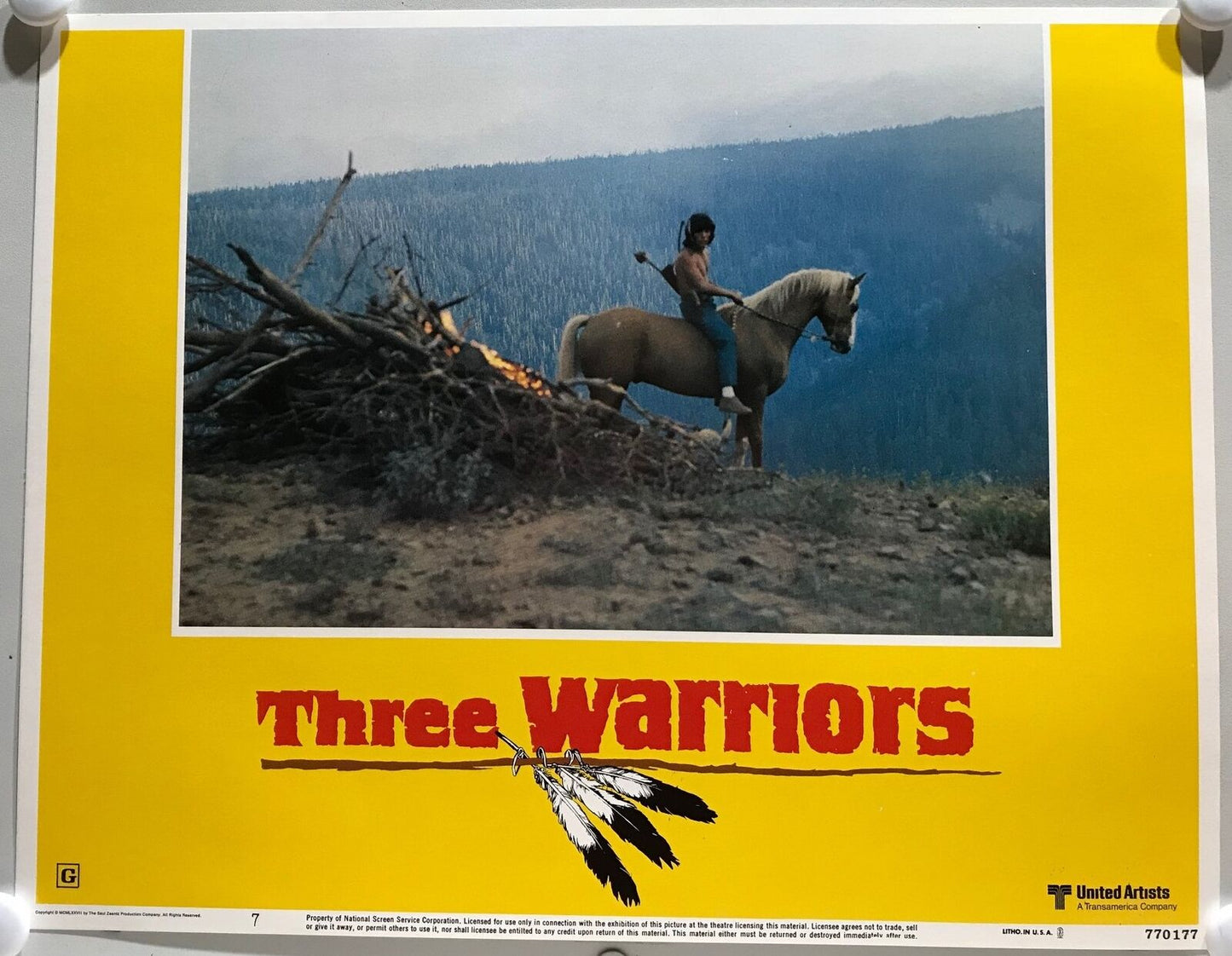 ORIGINAL LOBBY CARDS - THREE WARRIORS -1977 - set of 8