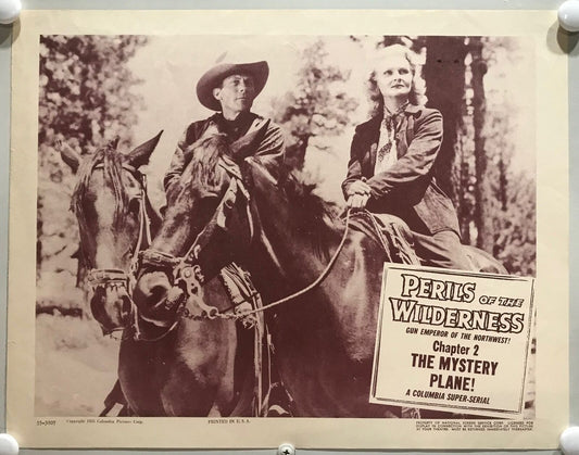 ORIGINAL SERIAL LOBBY CARD - PERILS OF THE WILDERNESS (e) - 1956 - Ch 2