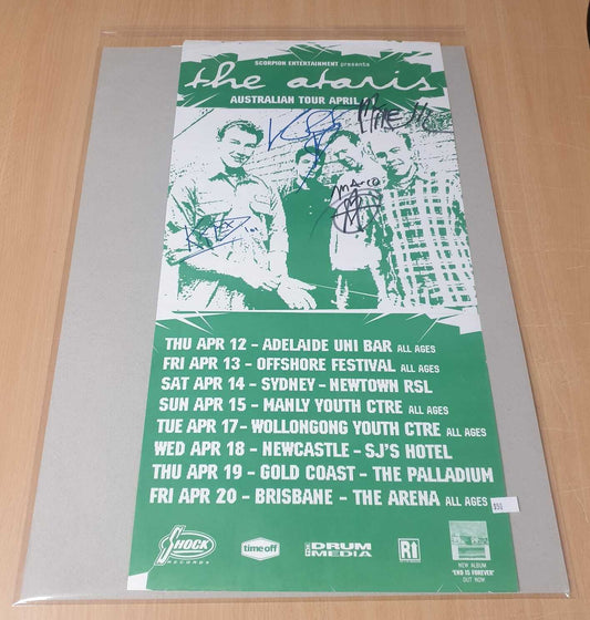 MUSIC PROMO POSTER - THE ATARIS AUSTRALIA SIGNED