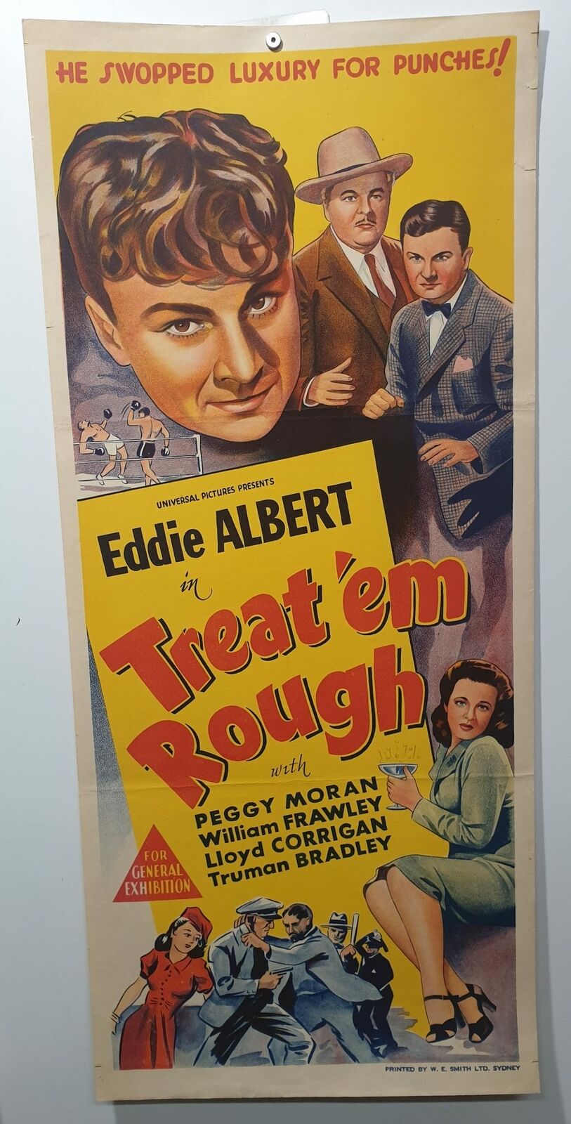 ORIGINAL DAYBILL MOVIE POSTER - TREAT EM ROUGH - 1942