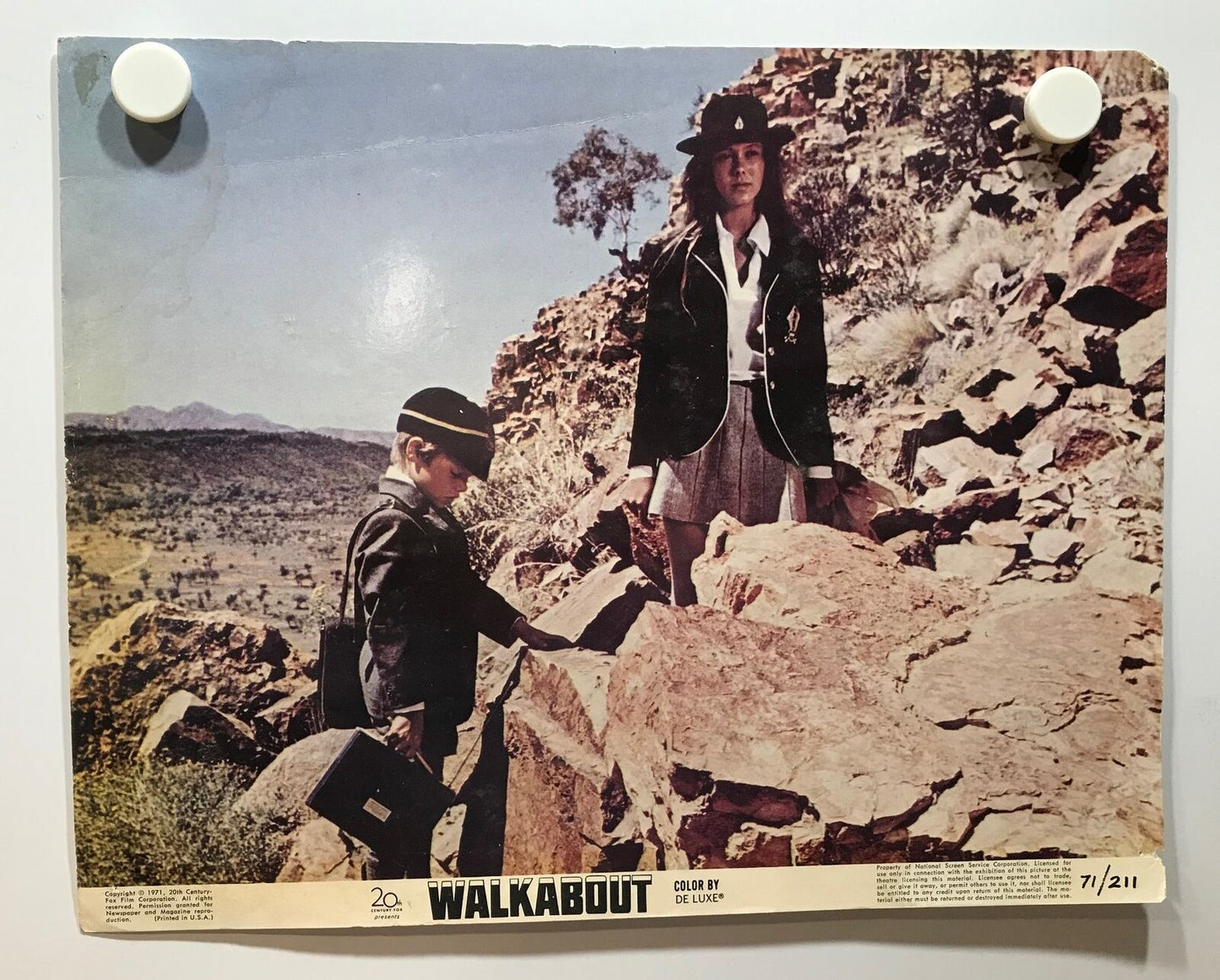 ORIGINAL LOBBY CARD - WALKABOUT (a) - 1971 - key card - Australian