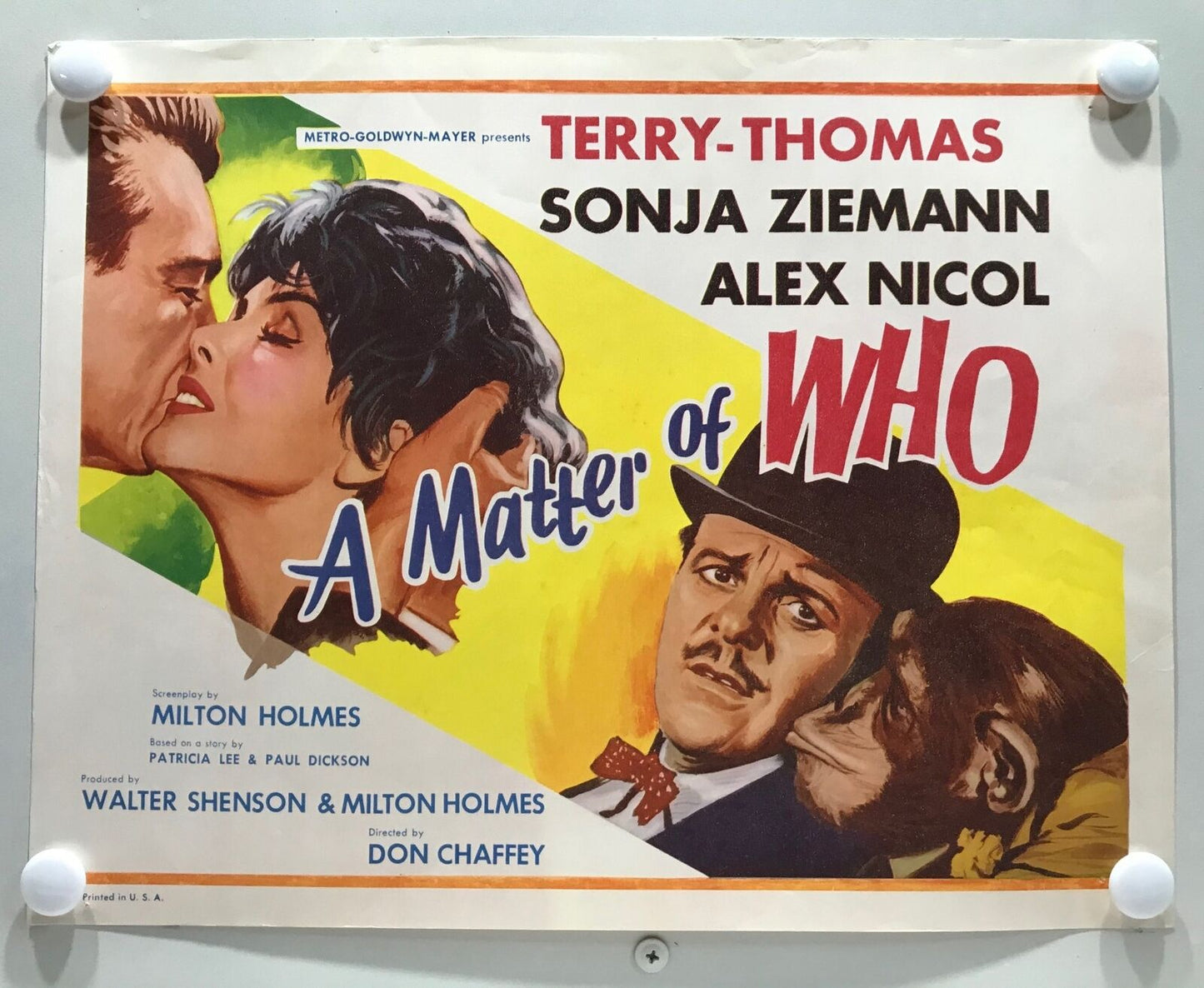 ORIGINAL LOBBY CARDS - A MATTER OF WHO - 1962 - set of 8