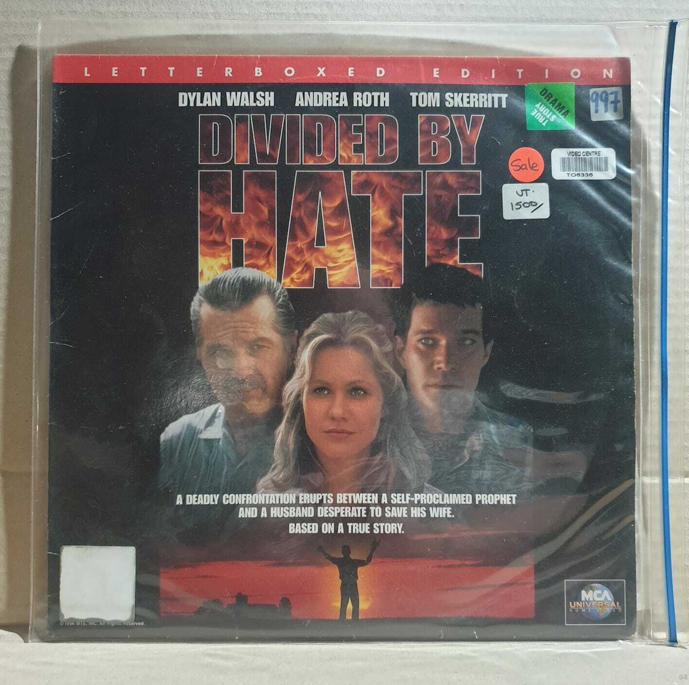 LASERDISC MOVIE - DIVIDED BY HATE - Dylan Walsh, Andrea Roth, Tom Skerritt