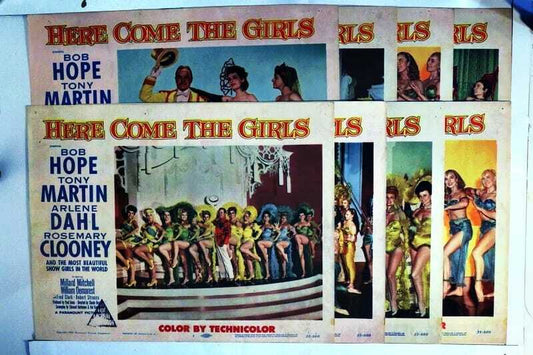 ORIGINAL LOBBY CARDS - HERE COME THE GIRLS - 1953 - set of 8
